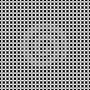 Vector seamless pattern, crosses & circles