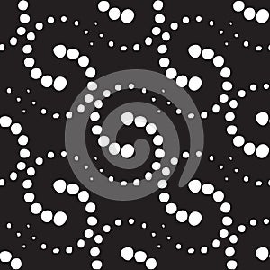 Vector seamless pattern with curls from points.Modern stylish texture