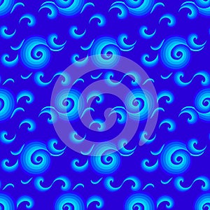 Vector seamless pattern with curls and swirls