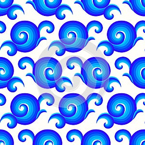 Vector seamless pattern with curls and swirls