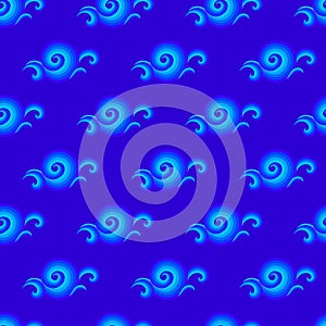 Vector seamless pattern with curls and swirls