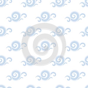 Vector seamless pattern with curls and swirls