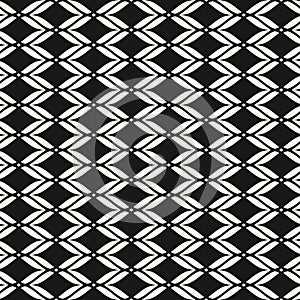 Vector seamless pattern with curved shapes. Elegant monochrome mesh texture