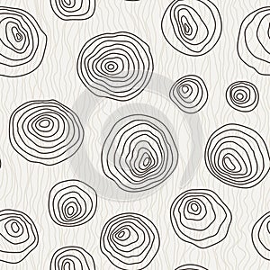 Vector seamless pattern of the curves circles