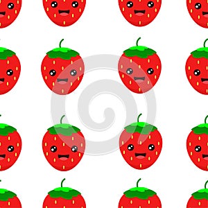Vector seamless pattern with cute strawberry . strawberry background vector illustration