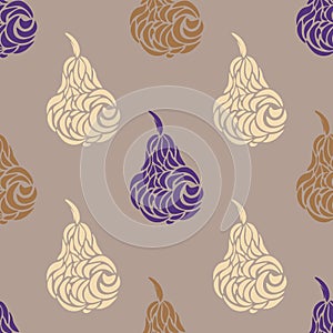 Vector seamless pattern with decorative pears.