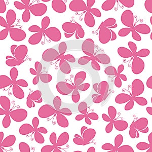 Sin costura patrón amable rosa mariposas 