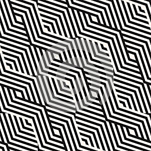 Vector seamless pattern with diagonal broken geometric lines, stripes, chevron