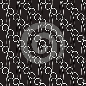 Vector seamless pattern with diagonal curls.Modern stylish texture