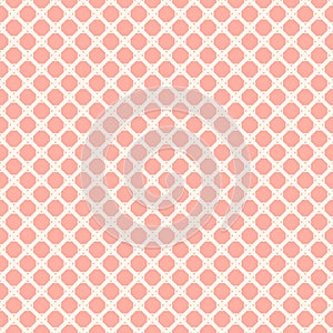 Vector seamless pattern with diamond grid, net, mesh, lattice. Pink and white