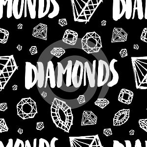 Vector seamless pattern with diamonds