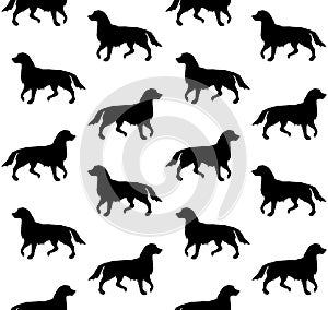 Vector seamless pattern of dog silhouette