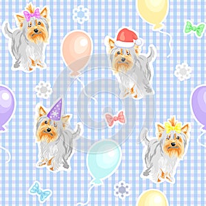 vector Seamless pattern with dogs