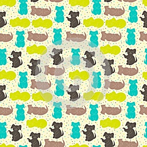 Vector seamless pattern with dogs