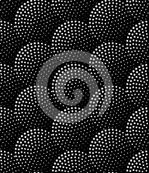 Vector seamless pattern with dotted halftone circles. Stylish geometric texture. Modern abstract background