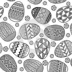 Vector Seamless pattern Easter eggs