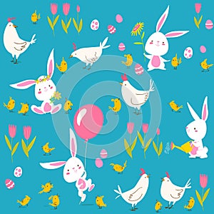 Vector seamless pattern for easter and spring