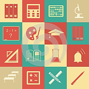 Vector seamless pattern with education icons - abstract