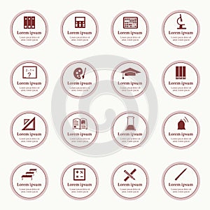 Vector seamless pattern with education icons - abstract