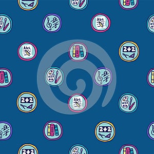 Vector seamless pattern with education icons - back to school