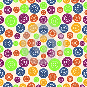 Vector seamless pattern with elements of bright colorful buttons