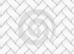 Vector seamless pattern of entwined curve bands. White texture illustration