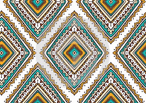 Vector seamless pattern with ethnic tribal ornamental rhombuses . Boho and hippie stylish background.