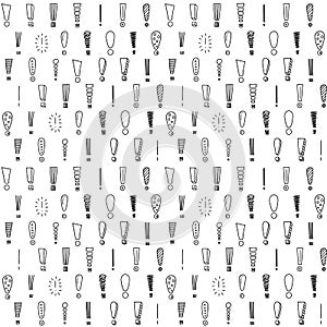 Vector seamless pattern with exclamation point.