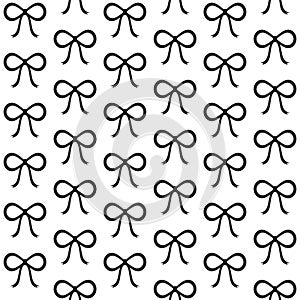 Vector seamless pattern of flat bow tie silhouette