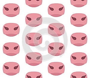 Vector seamless pattern of flat cow nose mouth