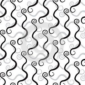 Vector seamless pattern with floral curls.Modern stylish texture