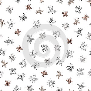 Vector seamless pattern with flowers. Hand drawn illustration. Repeat ornament
