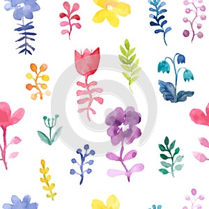 Vector seamless pattern with flowers and plants. Floral decor. Original floral background. Pattern for textiles and baby clothes