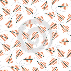 Vector seamless pattern with flying striped kites