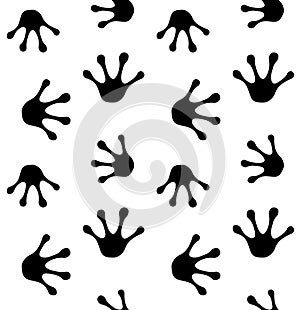 Vector seamless pattern of frog paw footprint