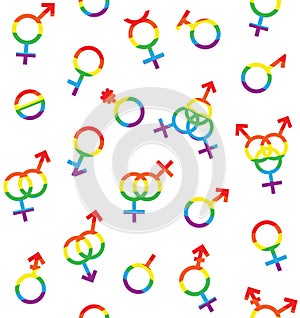 Vector seamless pattern of Gender and Sexual