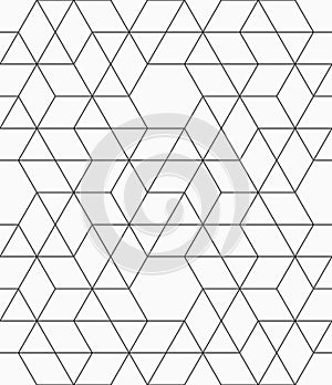 Vector seamless pattern. Polygonal trellis on the base of triangular grid.