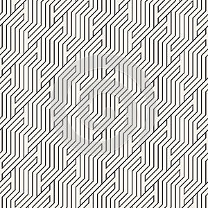 Vector seamless pattern. Geometric striped zigzag ornament. Simple slanted lines background.