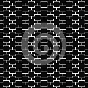 Vector seamless pattern. Geometric texture. Black-and-white background. Monochrome line square design.