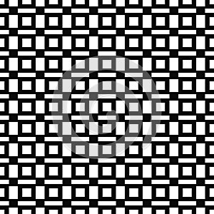 Vector seamless pattern. Geometric texture. Black-and-white background. Monochrome squares & rectangles design.