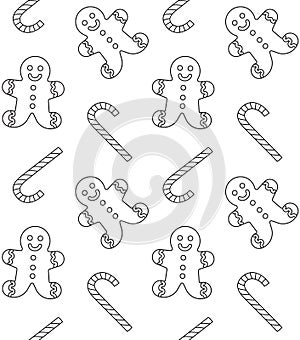 Vector seamless pattern of ginger bread man
