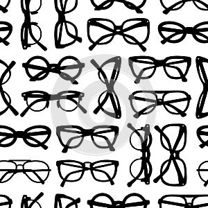 Vector seamless pattern with glasses and sunglasses