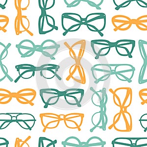 Vector seamless pattern with glasses and sunglasses