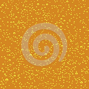 Vector Seamless pattern of gold beer bubbles. Vector illustration