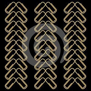 Vector seamless pattern gold clips on black