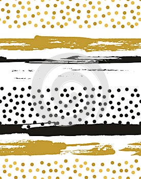 Vector seamless pattern with gold foil circles.