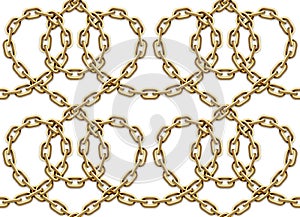 Vector seamless pattern of golden chains