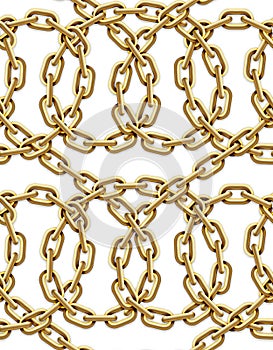 Vector seamless pattern of golden chains