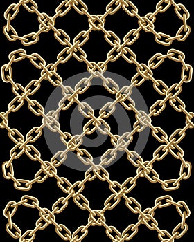 Vector seamless pattern of golden chains