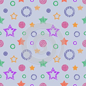 Vector seamless pattern, graphic illustration